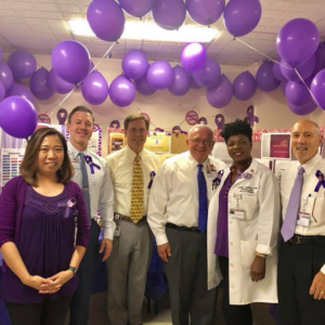 This is from a WEAAD educational fair held at Robert Wood Johnson University Hospital Somerset. The management showed their support and everyone there increased awareness on elder abuse. Photographed: Arlene Palanca, BSN, RN, staff nurse, 1-East; John DiLeo, Vice President, Finance; Mike DuBois, Assistant Vice President, Business Development; Salvatore Moffa, MD, Chief Medical Officer; Michelle Hensley-Jennings, RN, BSN, Nurse Manager, 1-East; Tony Cava, President.